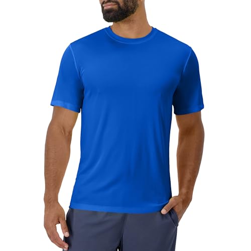 Hanes Men's Cool Dri Performance Moisture-Wicking T-Shirt Pack - Black, White, Navy, Grey, Royal, Large