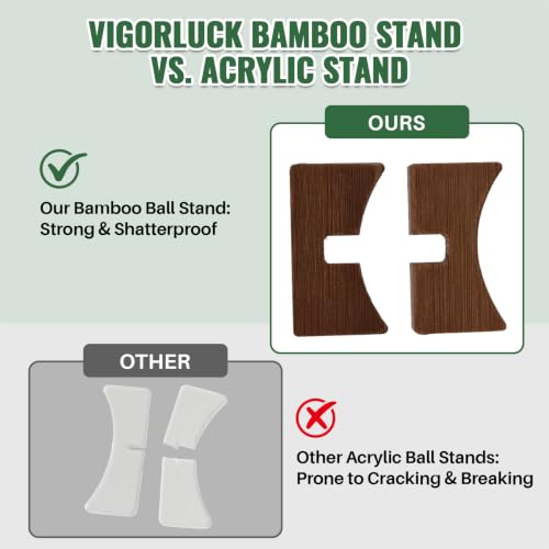 Walnut Wooden Ball Storage Stand Holder for Softball & Baseball - 4 Pack
