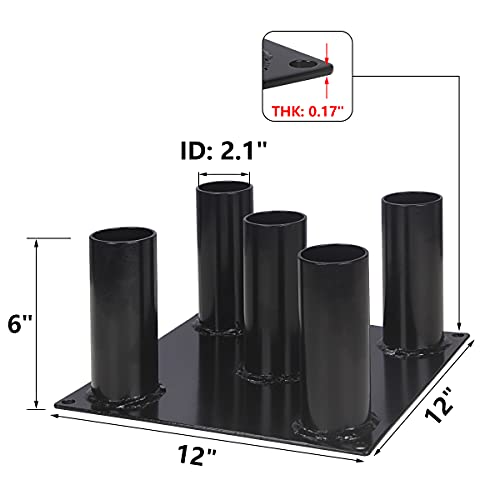Barbell Storage Rack Floor Stand for 2 Inch Olympic and Gym Bars - Holds 5 Weights
