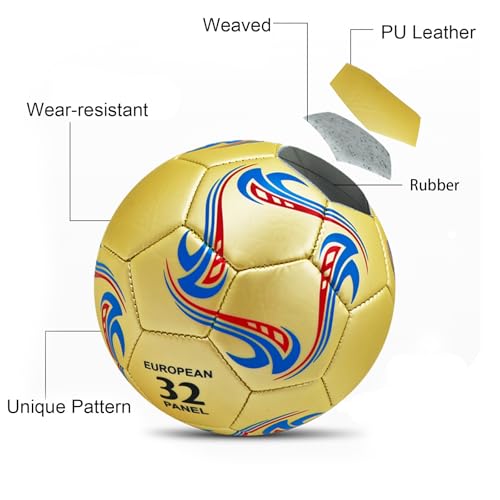 Soccer Ball Size 3 Practice Training Ball for Boys Girls - White, Anti-Explosion Leather