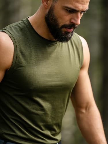 Men's 4X-Large Mesh Athletic Tank Tops Pack - Quick Dry Moisture Wicking Gym Shirts - Dark Green Black Blue Gray