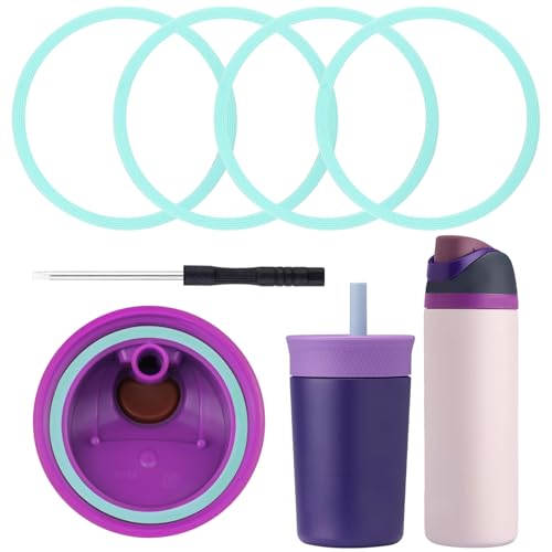 4-Pack Silicone O-Rings Replacement Seals for Owala Water Bottles - Blue Variation