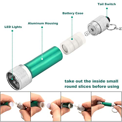 Mini LED Keychain Flashlights Bulk 30 Pack - Portable Aluminum Pocket Lights