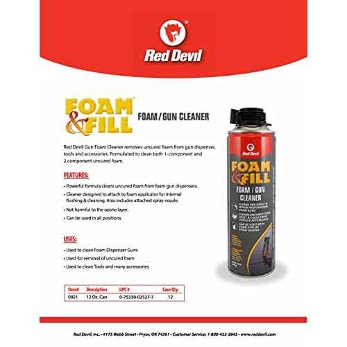 Red Devil 0921 Foam & Fill Foam Gun Cleaner, Clear, 12 Pack