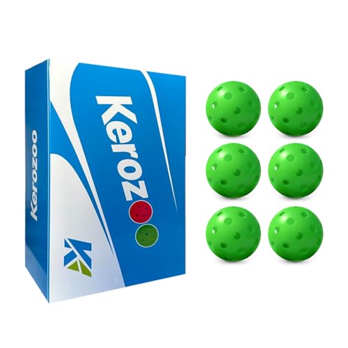 Honeycomb Pickle Balls Outdoor 40 Holes - Fluorescent Green Mint Green 6 Pack - USAPA Approved Tournament-Quality Sports Equipment