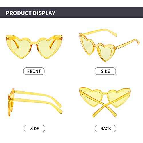 Heart Sunglasses for Women Trendy Cat Eye Love Shaped Sunglasses Vintage Lovely Retro Cute Sun Glasses