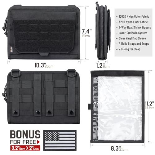 WYNEX Black Tactical Molle Admin Pouch Laser-Cut EDC Organizer Tool