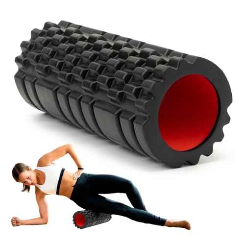 Foam Roller for Deep Tissue Massager, 13" High Density Exercise Patented Roller for Muscle Massage and Myofascial Trigger Point Release Back Roller for Fitness, Yoga and Pilates (Black)