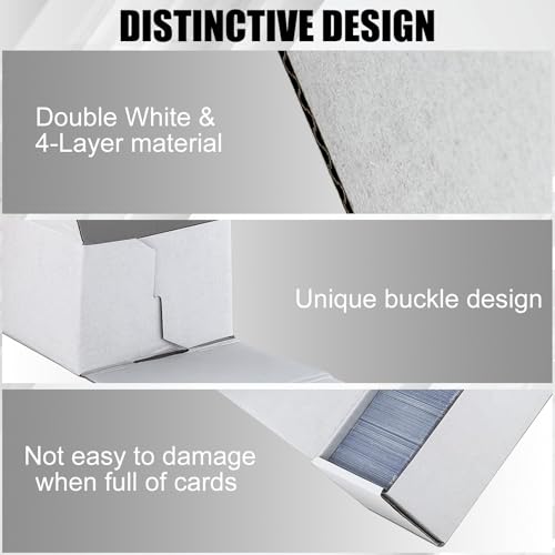 Trading Card Storage Box 30-Pack - White Corrugated Cardboard Organizer - 1100 Count Capacity - Variation: 30-Pack-Standard