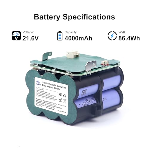 Replacement Battery for Tineco S5 PRO 2 S5 Vacuum Cleaner 21.6V 4000mAh Li-ion