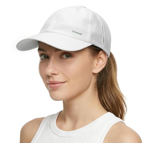 Large White Sun Protection Baseball Cap for Men Women UPF 80+ Breathable Quick-Dry Hat