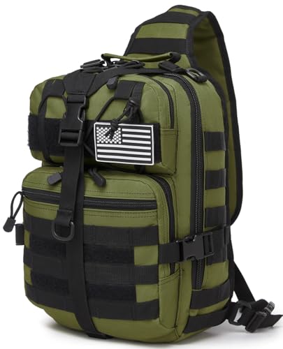 Tactical Sling Pack Crossbody Backpack for Hiking & Outdoor - Green