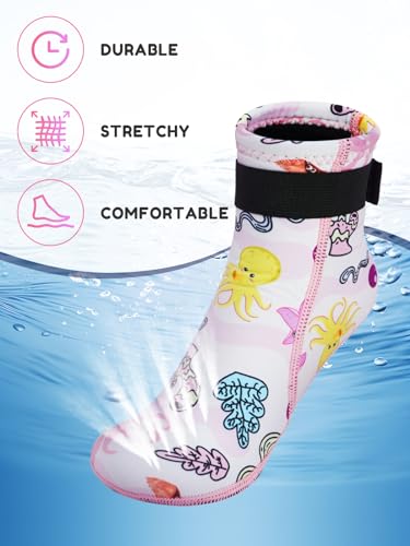 Kids Neoprene Water Socks 3mm Keep Warm & Non-Slip for Swimming & Surfing - Little Kid White 10-12.5