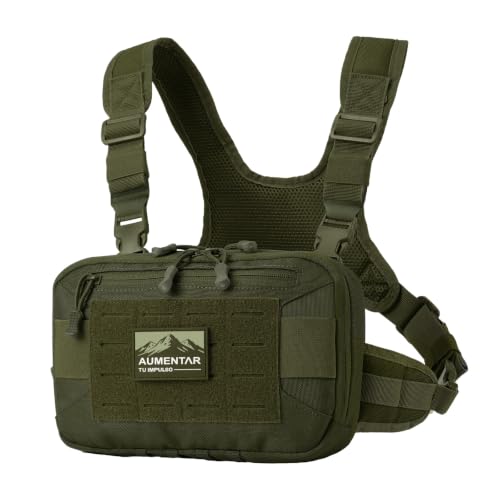 Tactical EDC Chest Bag with Molle System - Army Green, Adjustable Strap
