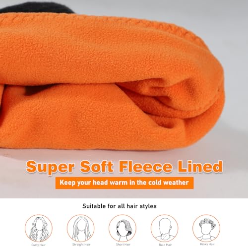 Lvaiz Winter Fleece Lined Knitted Beanie Hats for Men Reversible Windproof Watch Hat Warm Skull Cap for Women