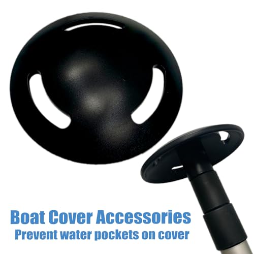 Boat Cover Support Pole Mushroom Cap Top with Strap Holes - Plastic, 5 Inch Diameter
