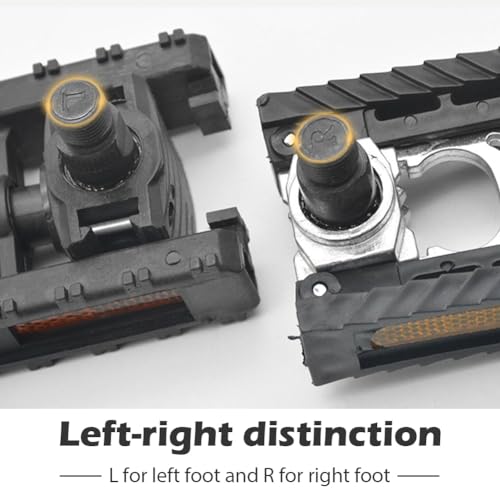 Foldable Bike Pedals with Reflective Strips - Black and Silver, 9/16''