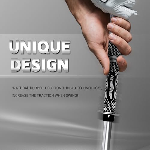 13 Pack Golf Club Grips - Rubber, Anti-Slip, Standard Midsize & Oversize Gray/Black