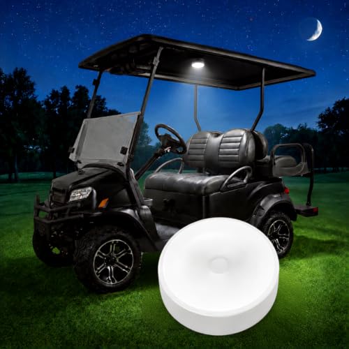 Universal Golf Cart LED Roof Light - One Touch Battery-Powered Puck, Fits Club Car & EZGO