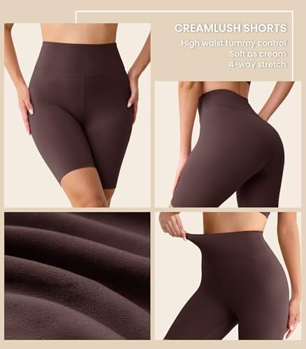 High Waisted 8 Inch Biker Shorts for Women 4 Pack XX-Large Black & Neutral Tones