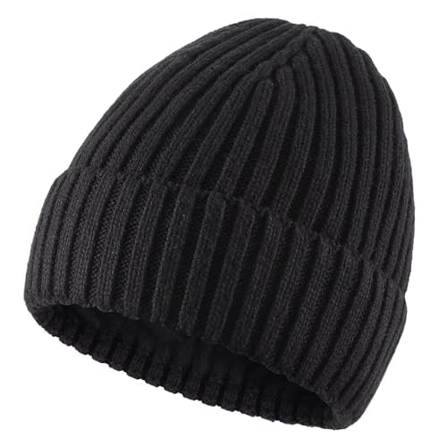 Connectyle Fleece Lined Cuffed Beanie Hat for Men Women Knitted Winter Wool Beanies Skull Cap Warm Watch Hat