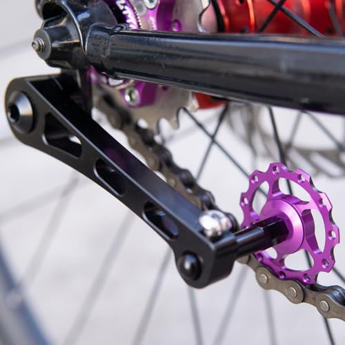 JIANWEI Bike Chain Tensioner, Bike Chain Guide Bike Protector, Aluminum Alloy Bicycle Single Speed Adjuster Converter for MTB Road Racing Bike(Black)