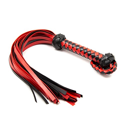 Red Horse Riding Crop 23 Inch Faux Leather Equestrian Whip for Training