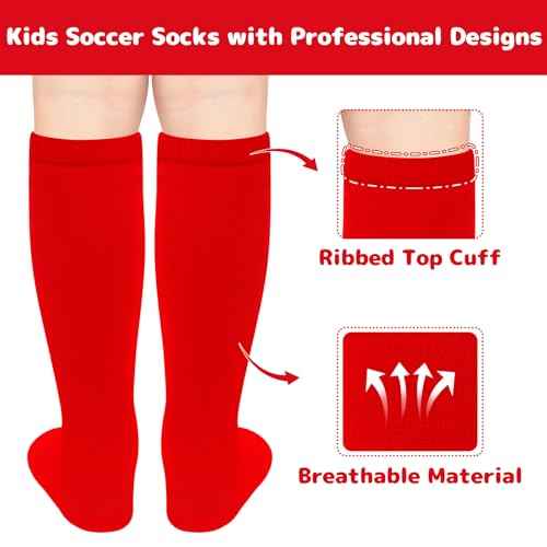 Olreco 1 Pack Toddler Kids Youth Soccer Socks Girls Boys Baseball Socks Youth Knee High Softball Football Accessories Cotton