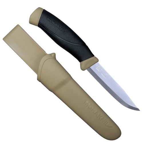 Morakniv M-13216 Companion Fixed Blade Outdoor Knife with Stainless Steel Blade, 4.1-Inch, Desert Tan