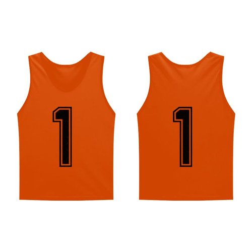 Saaifuu Set of 12 (1-12) Numbered Pinnies/Scrimmage Vest/Team Practice Jerseys for Children Youth Adult(Orange L)