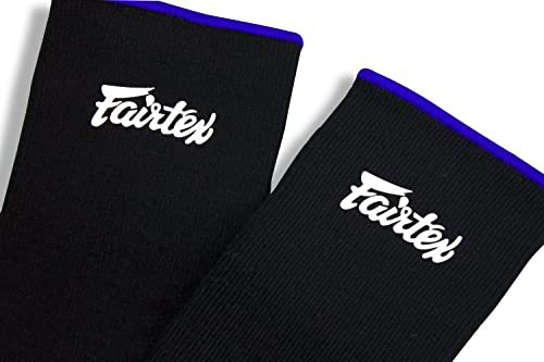 Fairtex AS1 Elastic Ankle Guard Black Blue Small-Medium - Muay Thai Kickboxing Support