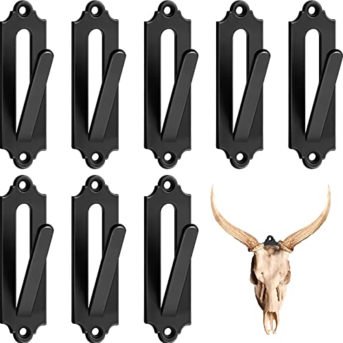 European Style Deer Skull Mount Hangers Set - Black Wall Hooks for Indoor Outdoor Display