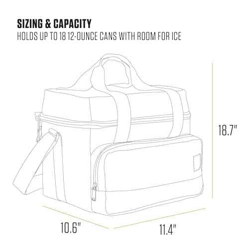 Carhartt Insulated Two Compartment Cooler, Durable Water Repellent Material W/Front Zippered Pocket for Camping, Beach & Travel