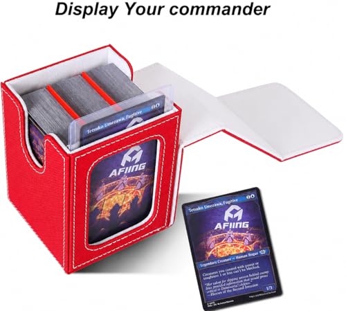 MTG Deck Box for Commander Red White Display Fits 60+ Double-Sleeved Cards