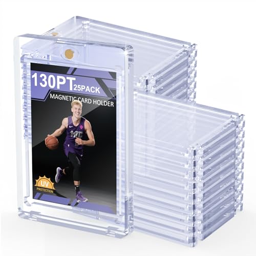 25 Pack Thick Magnetic Card Holders - 130PT Clear Display Protectors