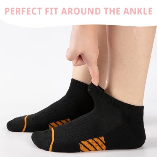 Ankle Socks for Women 8 Pairs Athletic Running Cushioned Low Cut Socks - Black