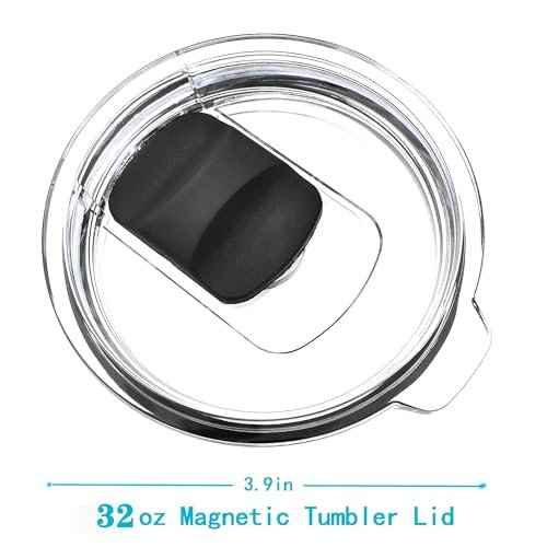 32 oz Tumbler Lid Replacement for Yeti Rambler, 32 oz Mug, BPA Free with 4 Magnetic Slider (2 Pack)