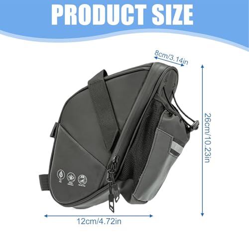 Bike Seat Bag, Bicycle Saddle Bag Under Seat Cycling Seat Pack with Water Bottle Holder for Mountain Road Bikes Black