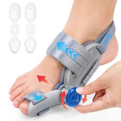 Bunion Corrector for Women & Men ? Single Toe Straightener with Adjustable Alignment Knob & Silicone Pad, Day & Night Use, Fits Left or Right Foot