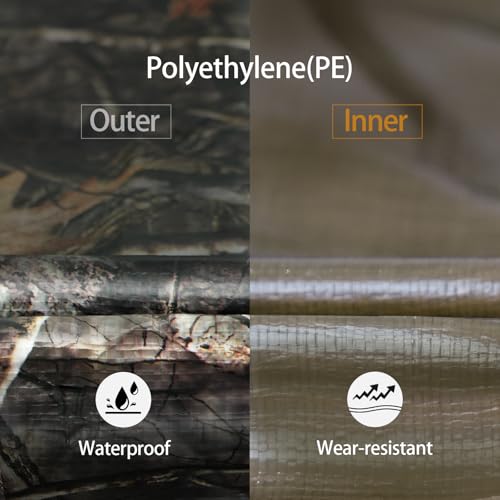 Heavy Duty Waterproof UV Resistant Tarpaulin 12x16 Feet Tree Camo - 9 Mil
