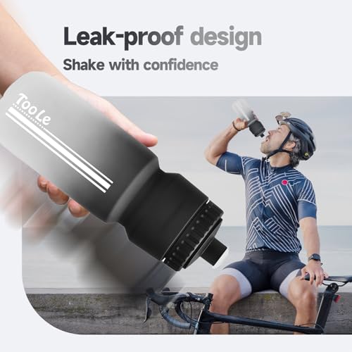TooLe 24oz Bike Water Bottle Set - Black+Black Variation