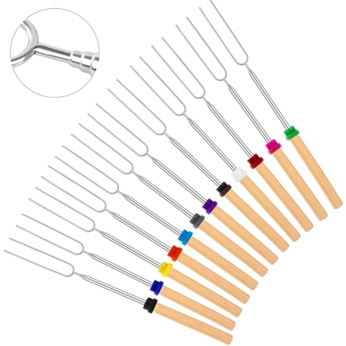24 Pcs Telescoping Marshmallow Roasting Sticks for Fire Pit - 32 Inch Set
