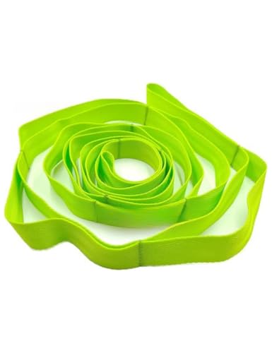 10-Loop Stretching Strap for Yoga Pilates Non-Elastic Exercise Straps for Flexibility Training (75"x1") Women & Men (Green)