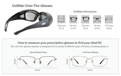 Global Vision Outfitter Padded Motorcycle Safety Glasses - Clear to Smoke Lens, Anti-Fog Over Glasses