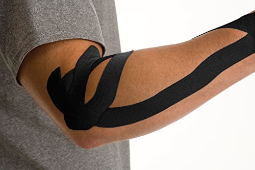 Mueller Kinesiology Tape Pre-Cut Strips Black - Water-Resistant Support