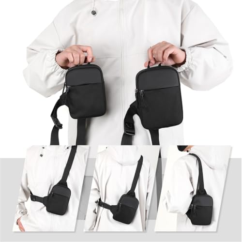 Crossbody Sling Bag Chest Dual Pocket Water Resistant Pack Running Phone Holder for Men Women Workout Travelling Present