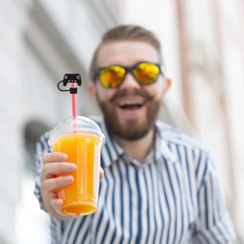Baseball Straw Cover Caps 12 Pack - BPA-Free Silicone Drink Accessories for Stanley