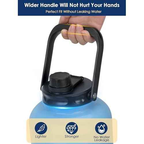 YOUSHARES Jug Lid for RTIC - Improved Replacement Cap Compatible with RTIC One Gallon and Half Gallon Jug BPA Free Sport Bottle Accessories Rubber Grip Thicker Steel and Better Gasket