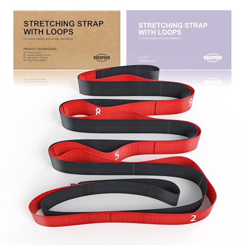 Red Non-Elastic Stretching Strap - Yoga, Pilates & Physical Therapy Bands