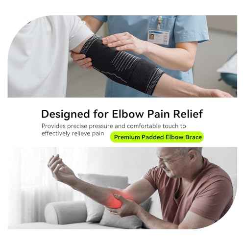 Elbow Compression Sleeve for Tendonitis, Bursitis Elbow Pad Brace ? Elbow Brace with Side Springs & Foam Padding for Olecranon Joint Pain, Arthritis, Bursa Protection, Men & Women(Black, X-Large)